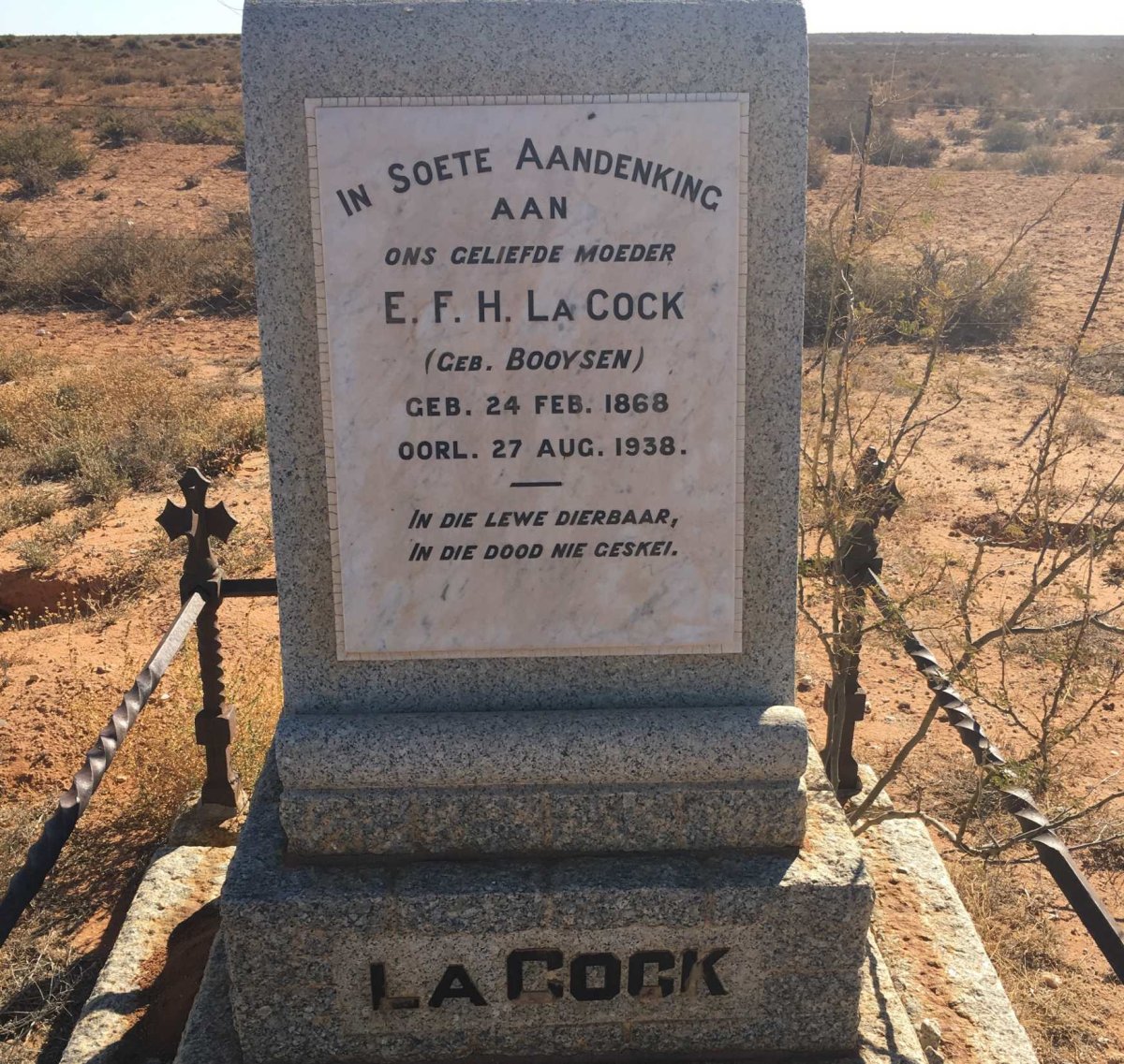 COCK E.F.H., la nee BOOYSEN 1868-1938