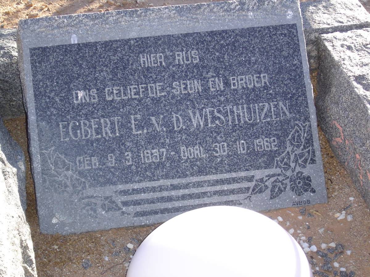 WESTHUIZEN Egbert E., v.d. 1937-1962