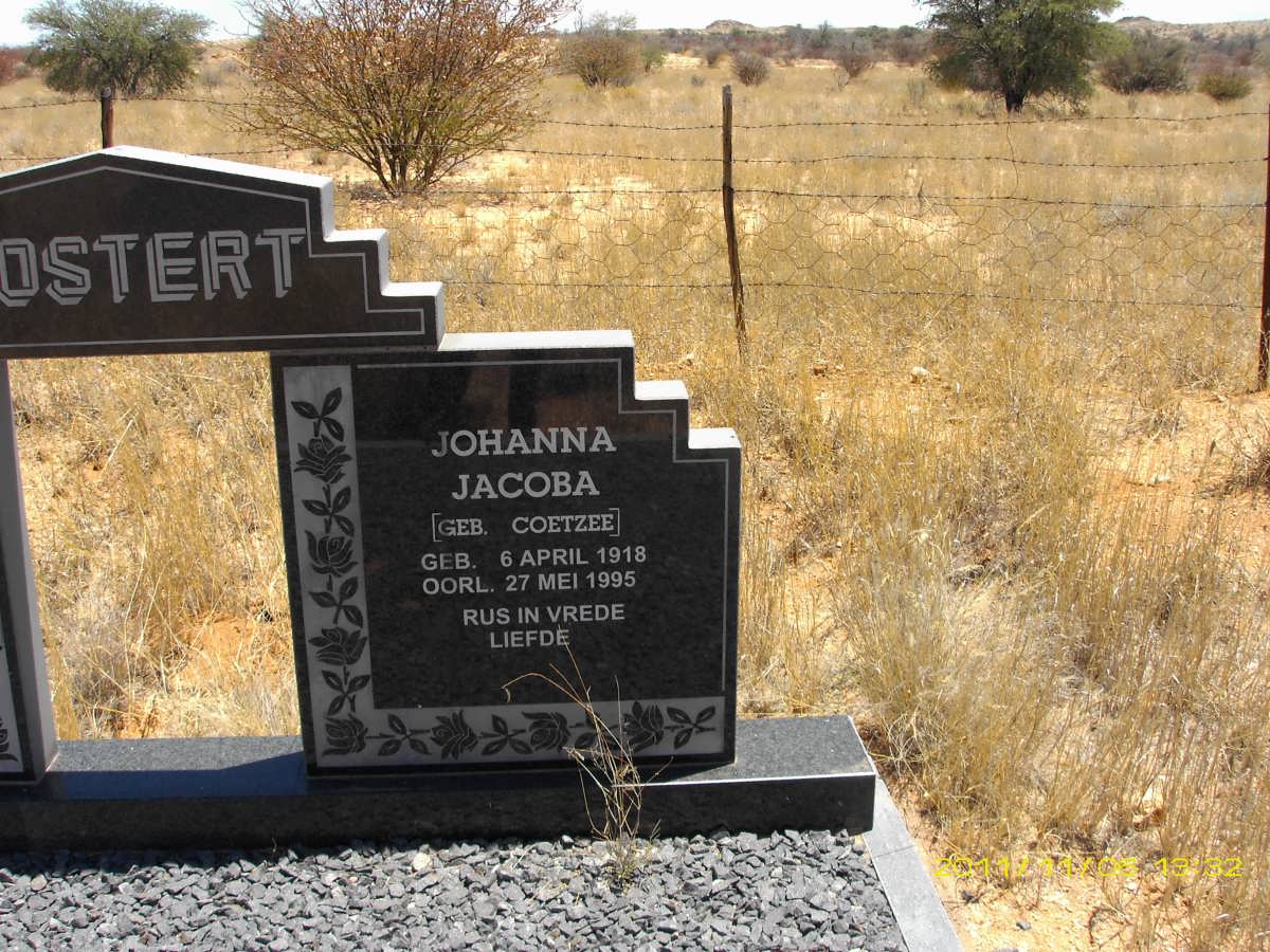 MOSTERT Johanna Jacoba nee COETZEE 1918-1995