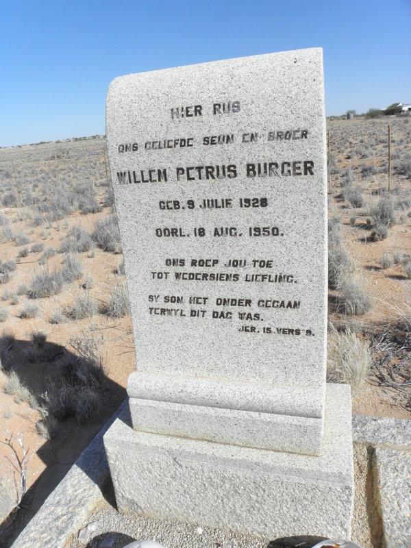 BURGER Willem Petrus 1928-1950