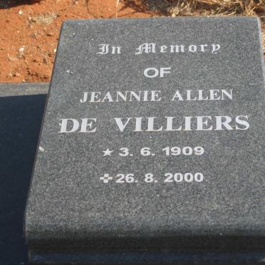 VILLIERS Jeannie Allen, de 1909-2000