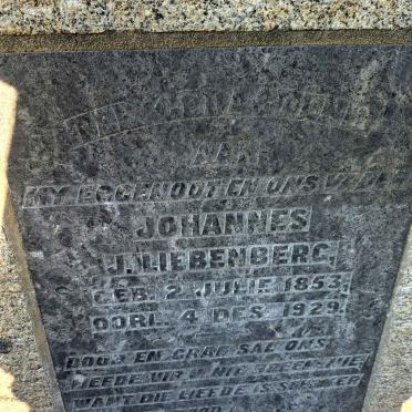 LIEBENBERG Johannes J. 1853-1929