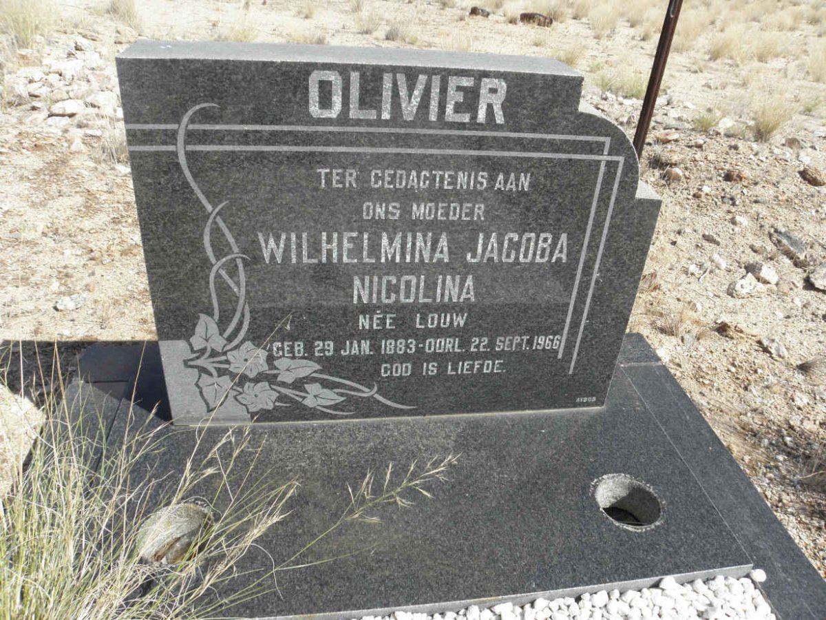 OLIVIER Wilhelmina Jacoba Nicolina nee LOUW 1883-1966
