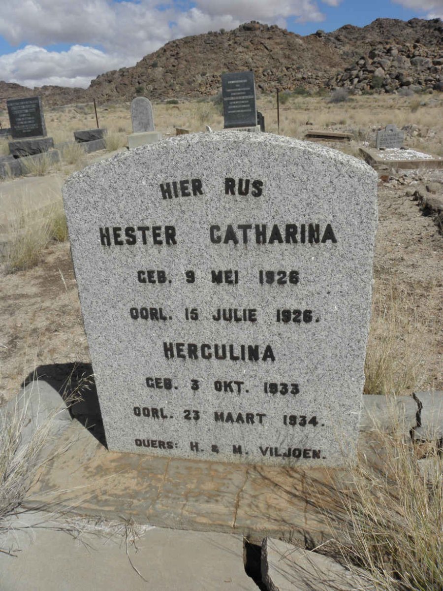 VILJOEN Hester Catharina 1926-1926 :: VILJOEN Herculina 1933-1934
