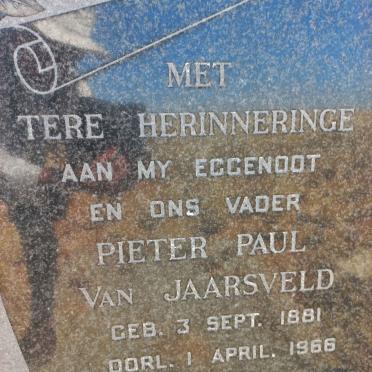 JAARSVELD Pieter Paul, van 1881-1966 _2
