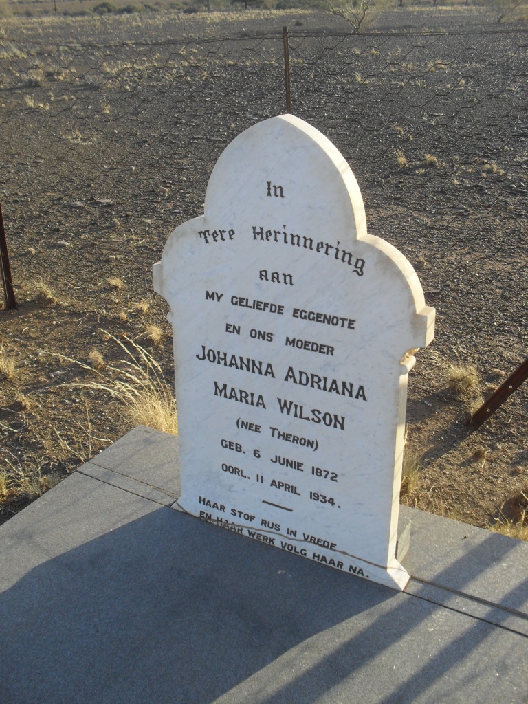 WILSON Johanna Adriana Maria nee THERON 1872-1934