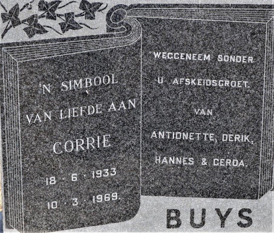BUYS Corrie 1933-1969