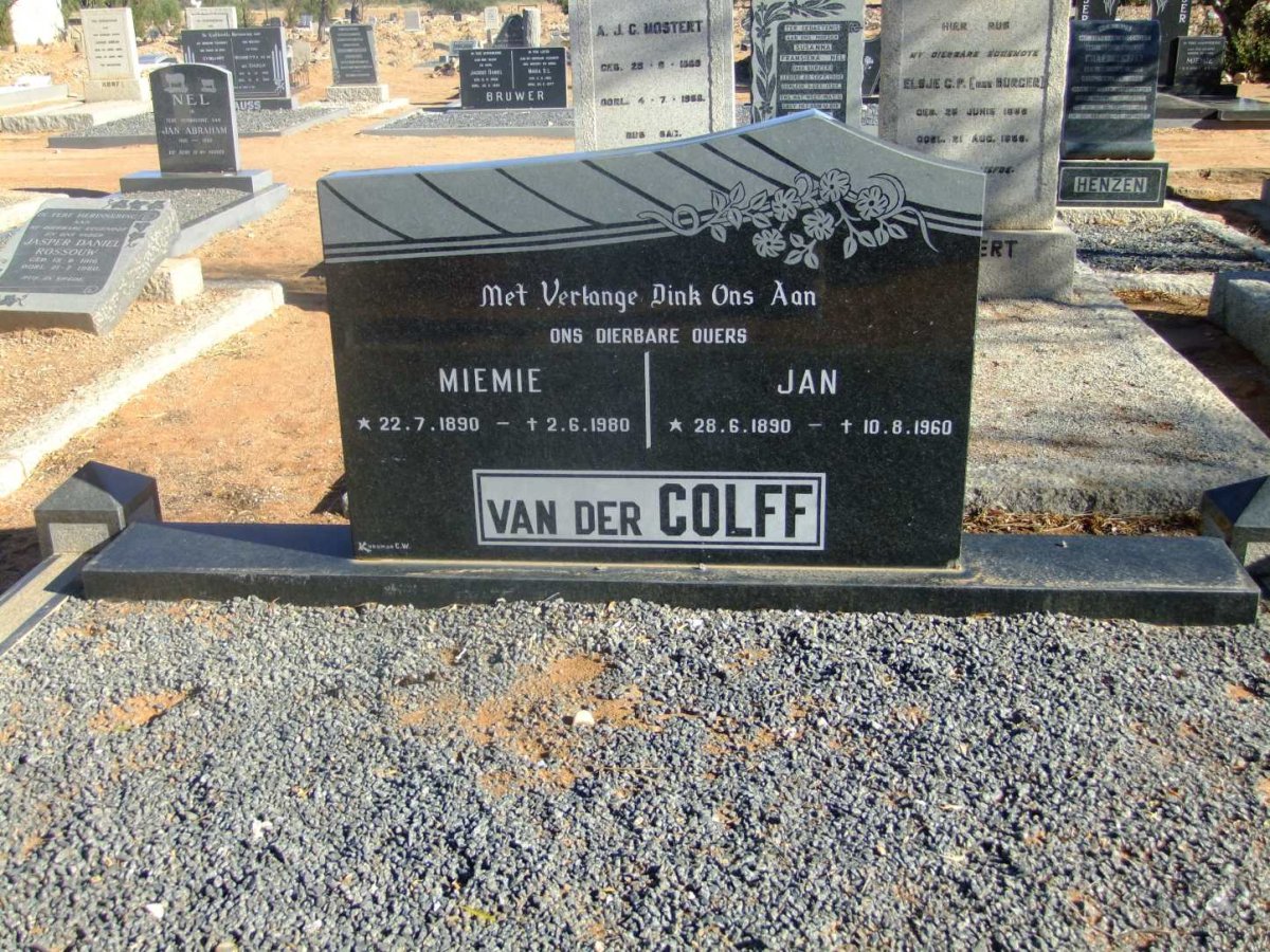 COLFF Jan, van der 1890-1960 &amp; Miemie 1890-1980