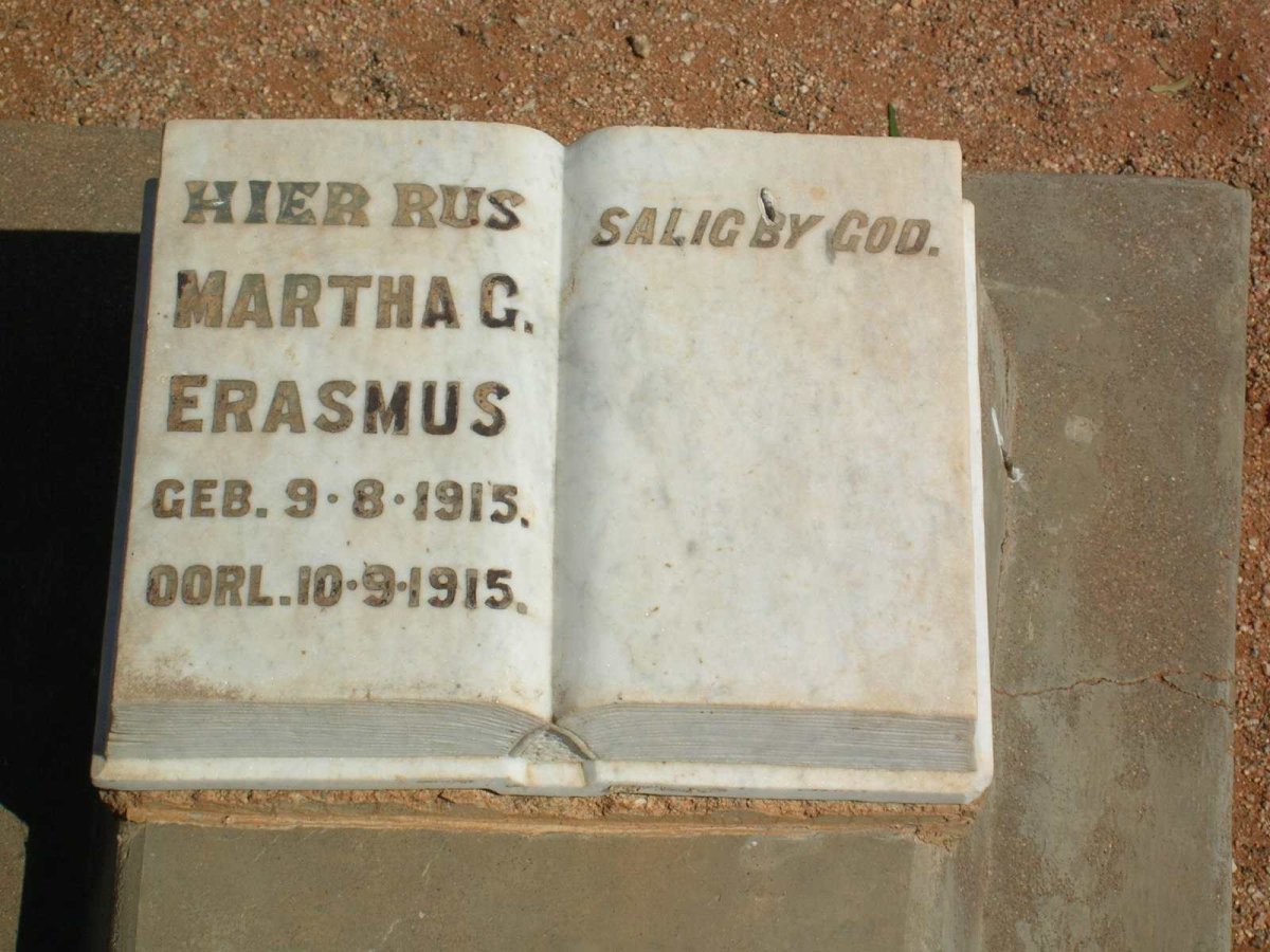 ERASMUS Martha G. 1915-1915