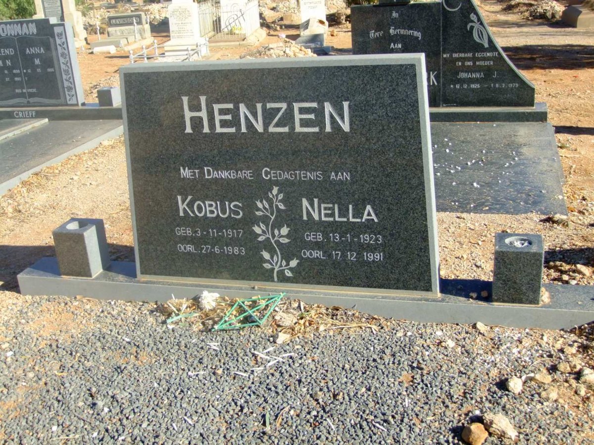 HENZEN Kobus 1917-1983 &amp; Nella 1923-1991