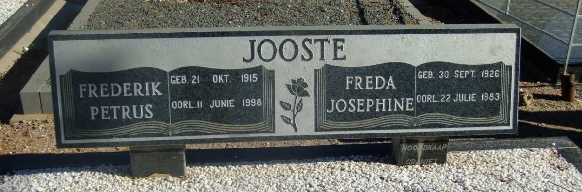 JOOSTE Frederik Petrus 1915-1998 &amp; Freda Josephine 1926-1983