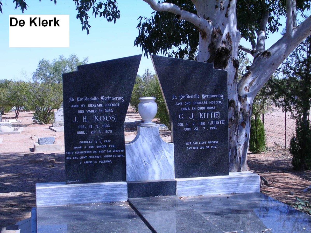 KLERK J.H., de 1903-1978 &amp; C.J. JOOSTE 1916-1996