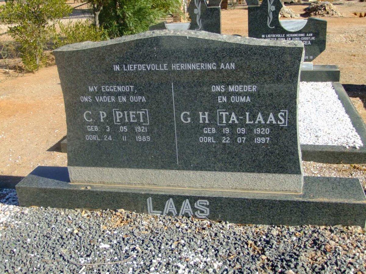 LAAS C.P. 1921-1989 &amp; G.H. 1920-1997