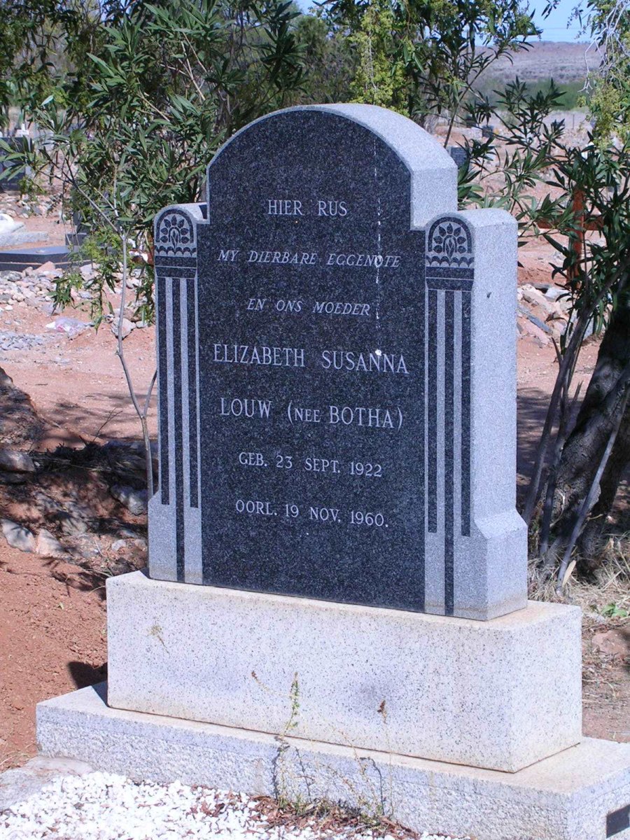 LOUW Elizabeth Susanna nee BOTHA 1922-1960
