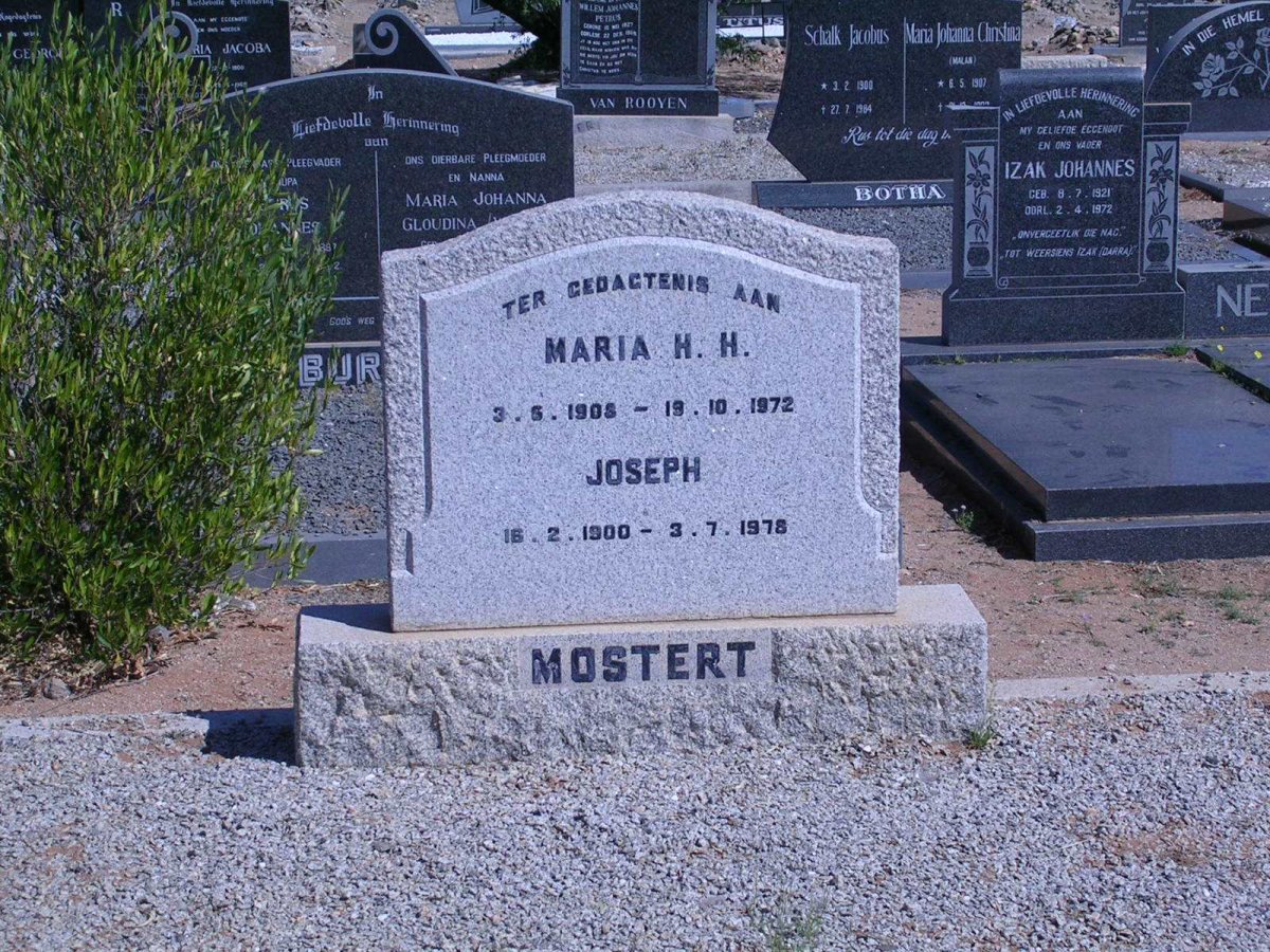 MOSTERT Joseph 1900-1978 &amp; Maria H.H. 1908-1972