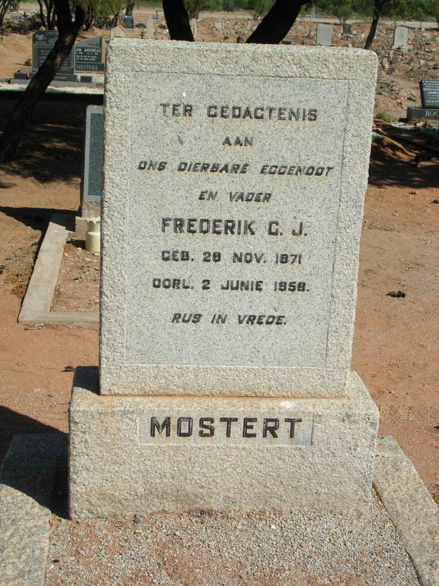 MOSTERT Frederik C.J. 1871-1958