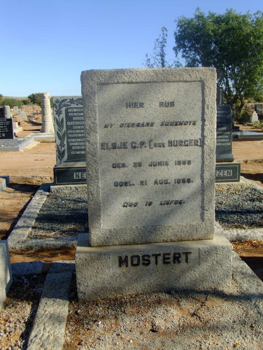 MOSTERT Elsje C.P. nee BURGER 1868-1958