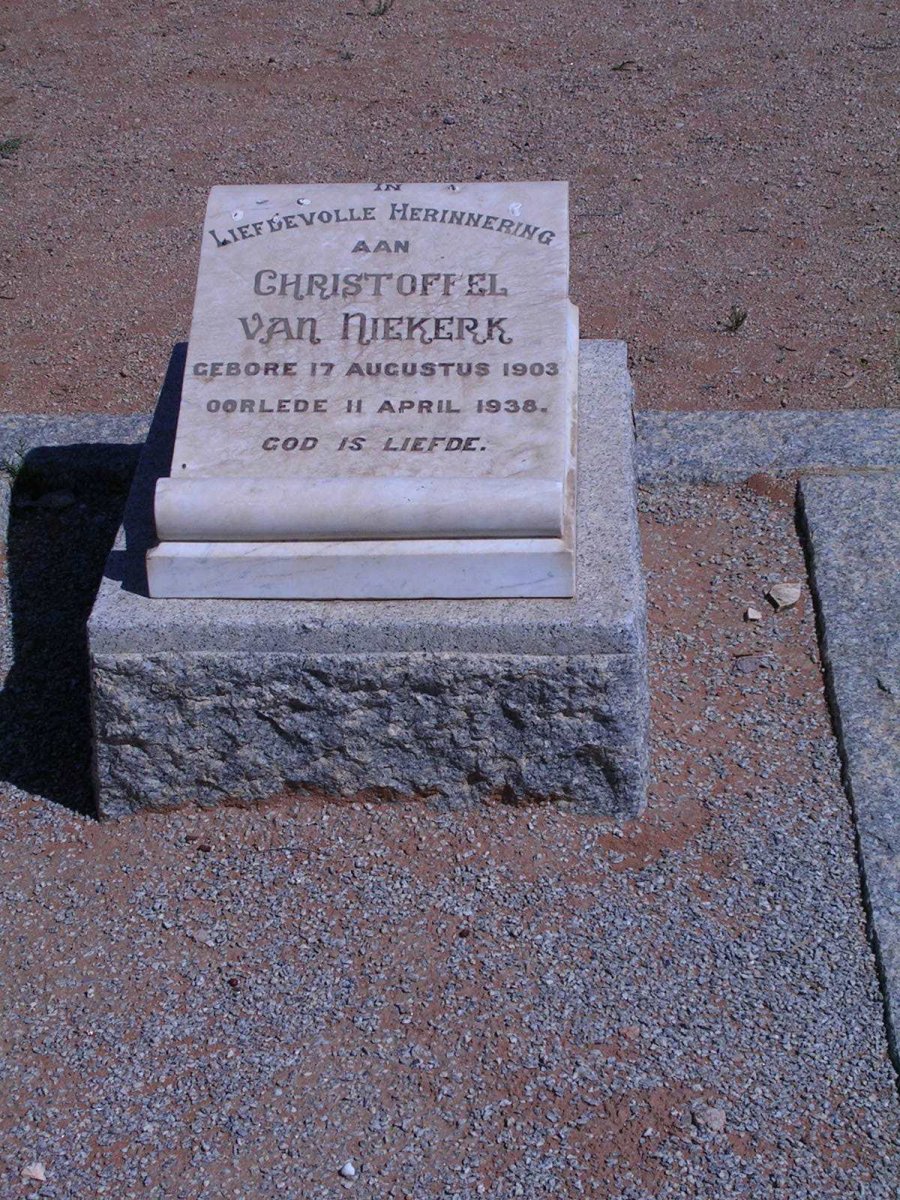 NIEKERK Christoffel, van 1903-1938