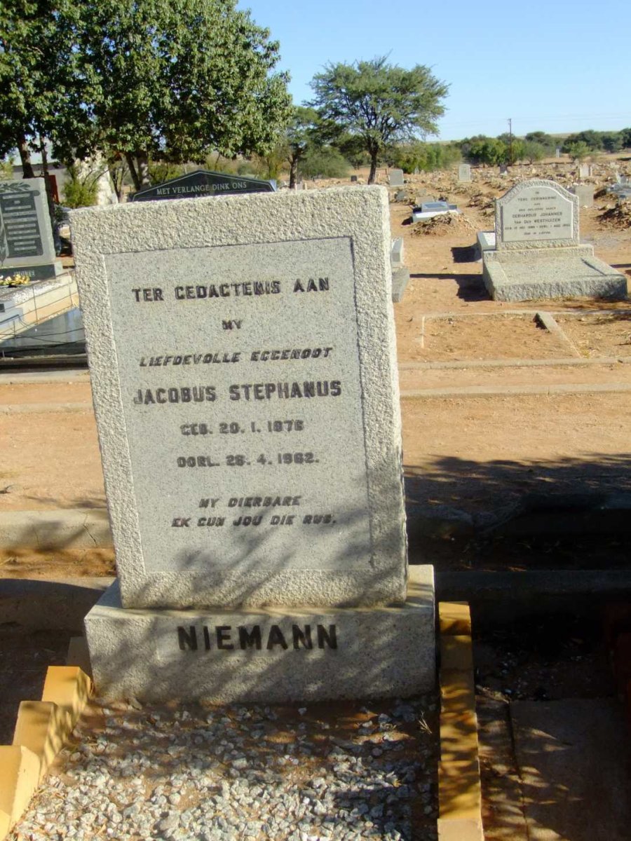 NIEMANN Jacobus Stephanus 1876-1962