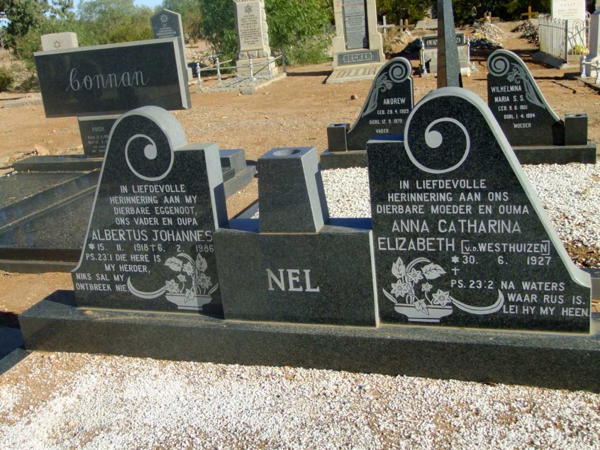 NEL Albertus Johannes 1918-1986 &amp; Anna Catharina Elizabeth V.D. WESTHUIZEN 1927-