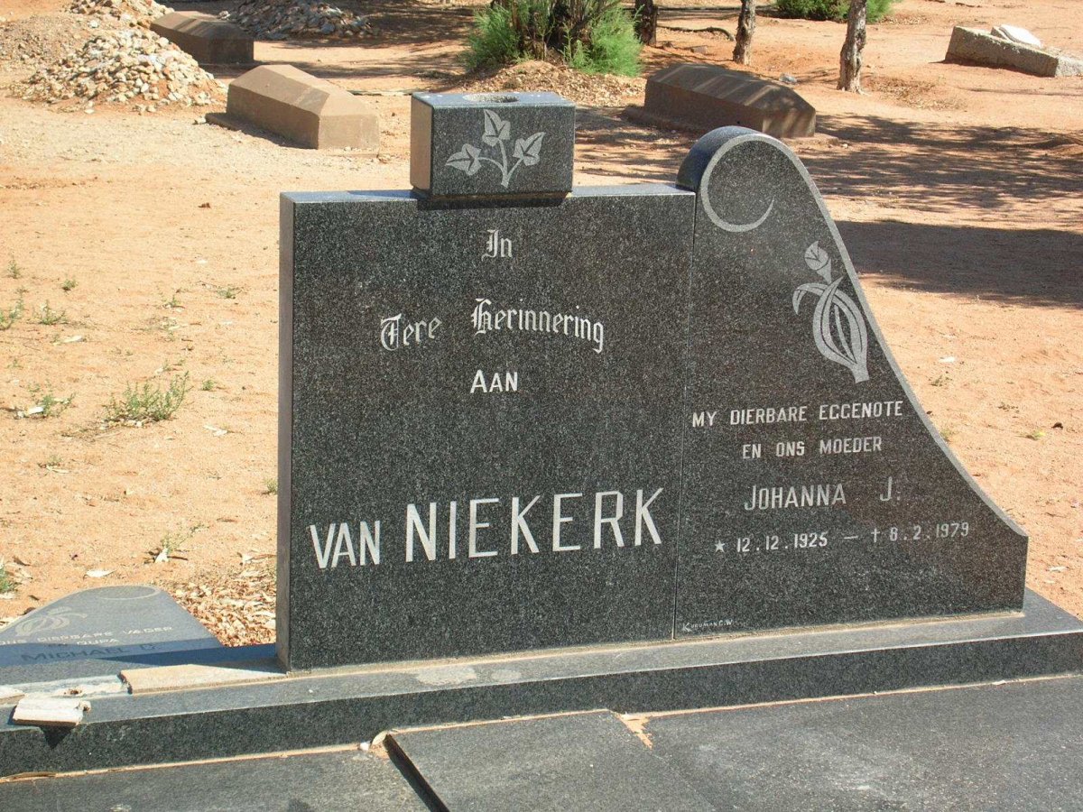 NIEKERK Johanna J., van 1925-1979