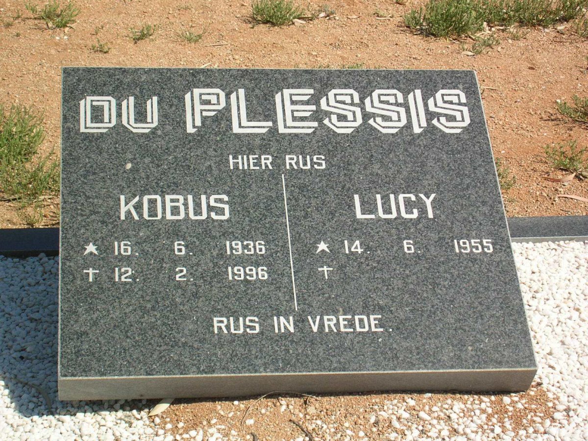 PLESSIS Kobus, du 1936-1996 &amp; Lucy 1955-
