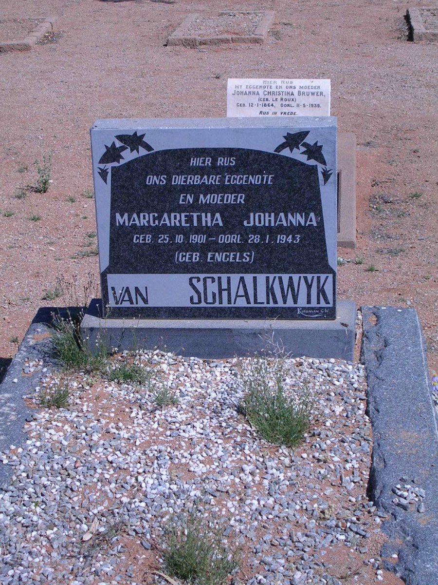 SCHALKWYK Margaretha Johanna, van geb. ENGELS 1901-1943