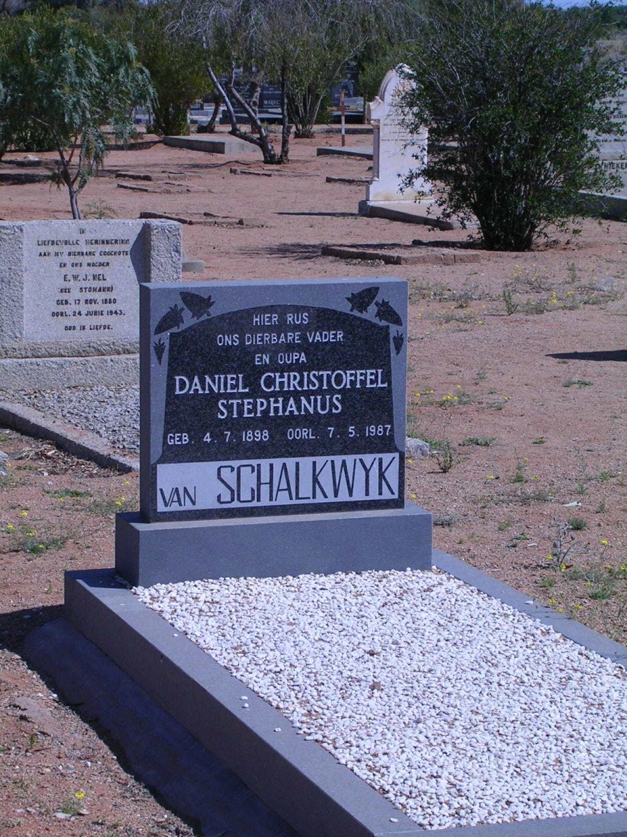 SCHALKWYK Daniel Christoffel Stephanus, van 1898-1987