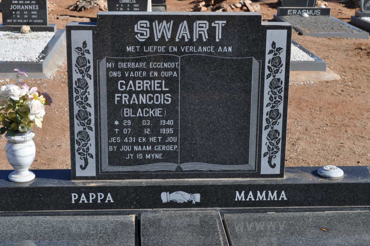 SWART Gabriel Francois 1940-1995