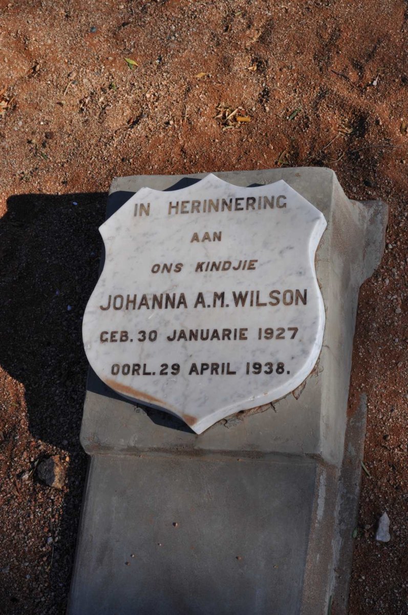 WILSON Johanna A.M. 1927-1938