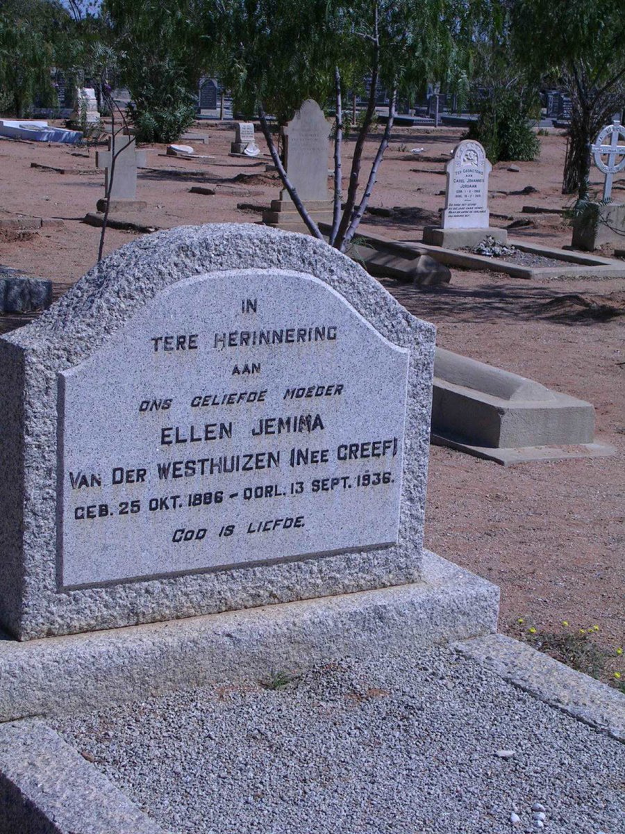 WESTHUIZEN Ellen Jemima, van der nee GREEF 1886-1936