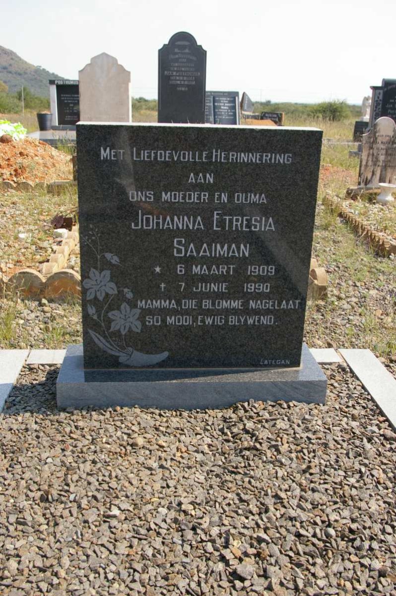 SAAIMAN Johanna Etresia 1909-1990