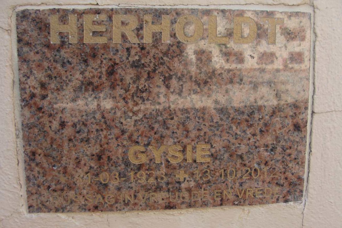 HERHOLDT Gysie 1923-2012
