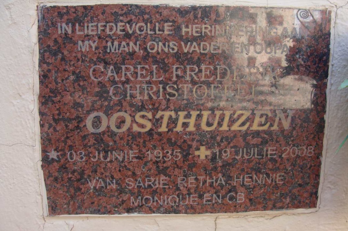 OOSTHUIZEN Carel Frederik Christoffel 1935-2008
