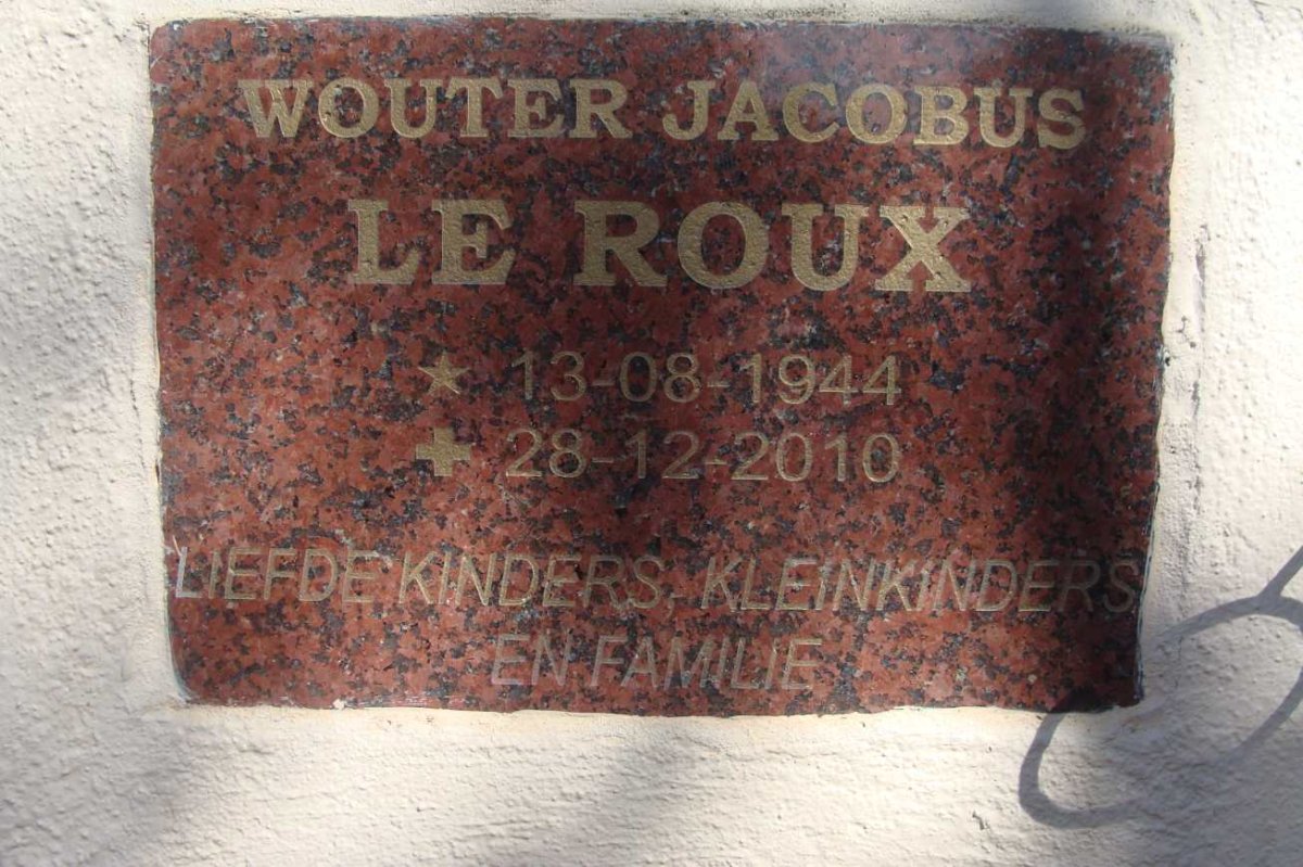 ROUX Wouter Jacobus, le 1944-2010