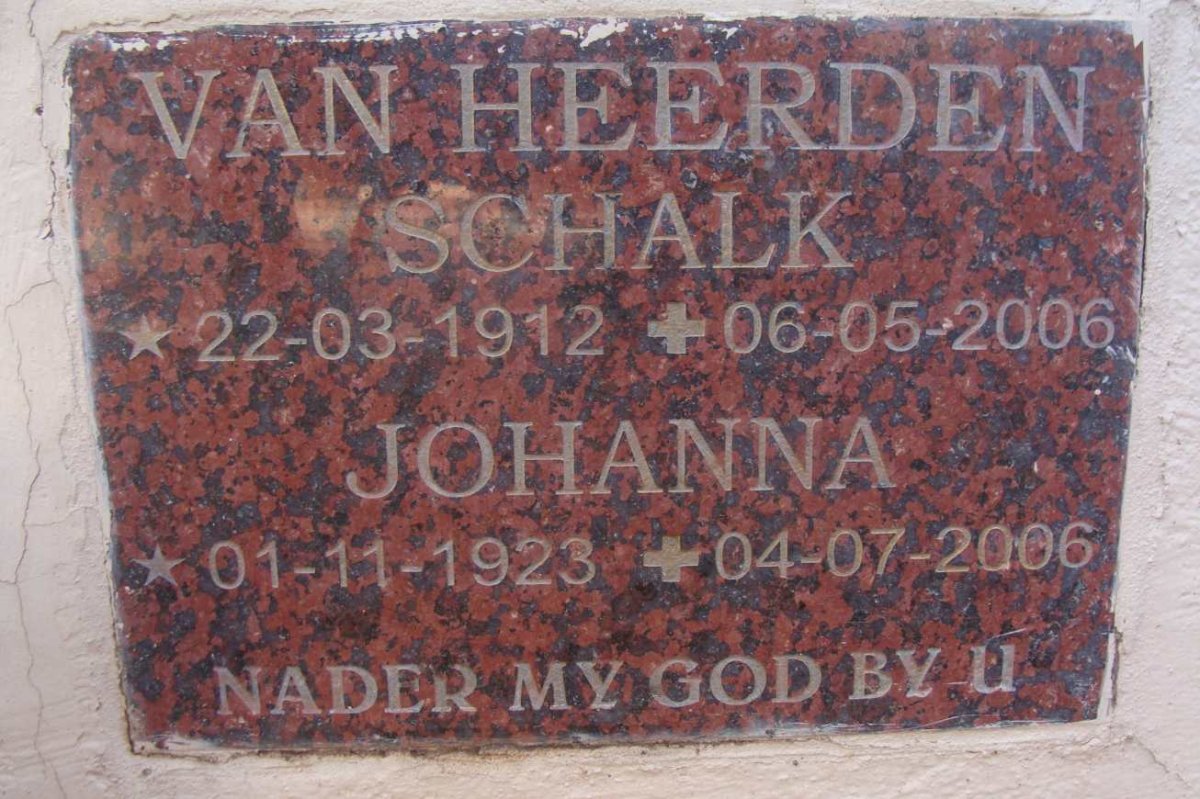 HEERDEN Schalk, van 1912-2006 &amp; Johanna 1923-2006