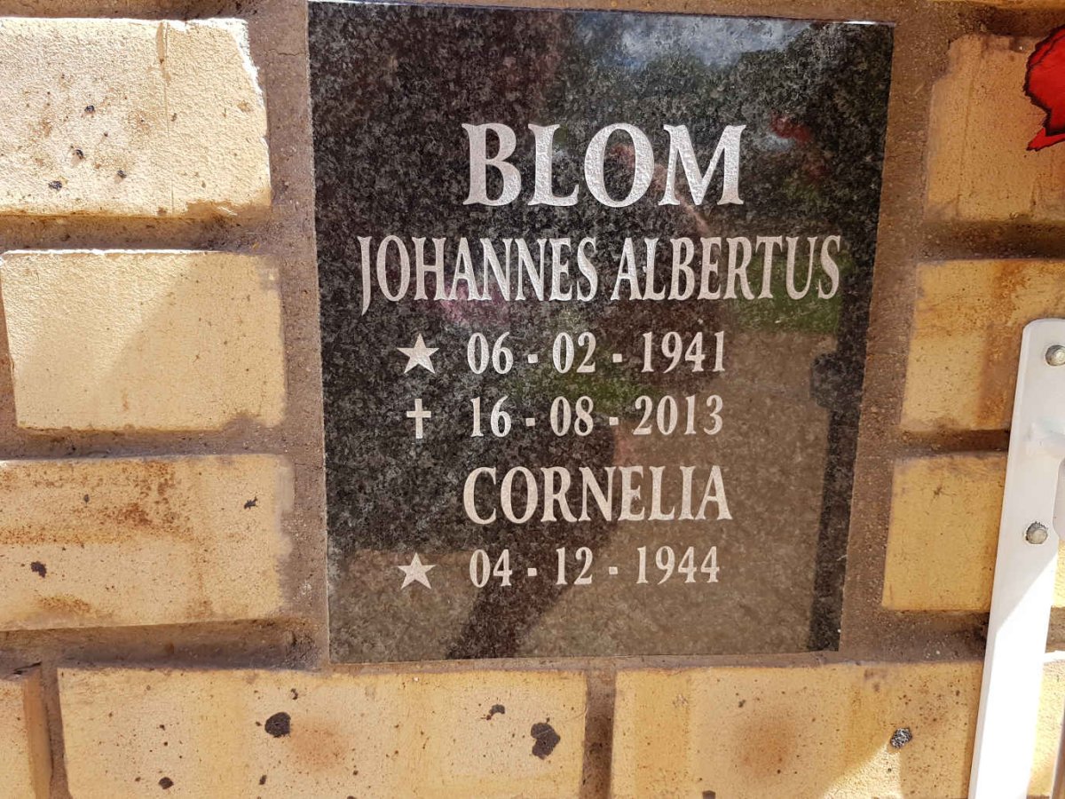 BLOM Johannes Albertus 1941-2013 &amp; Cornelia 1944-