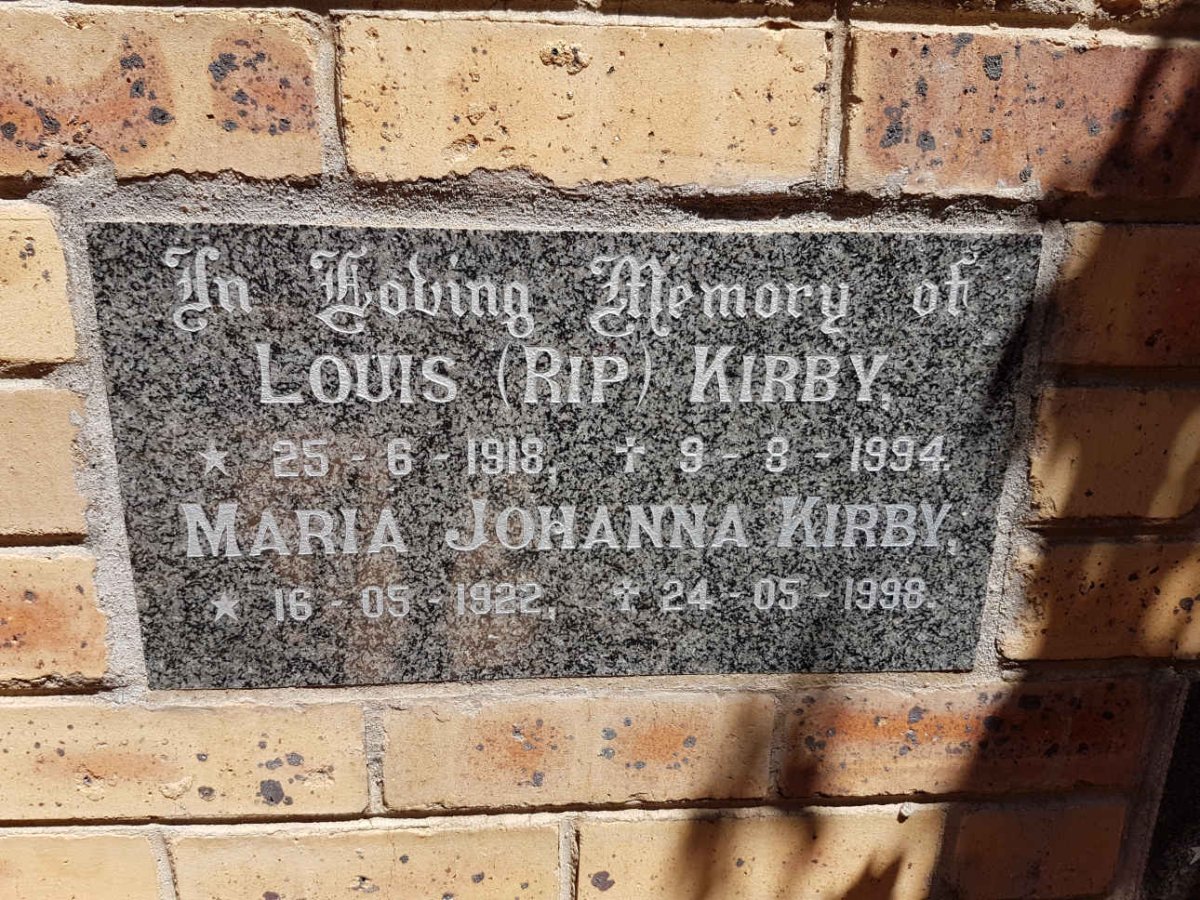 KIRBY Louis 1918-1994 &amp; Maria Johanna 1922-1998