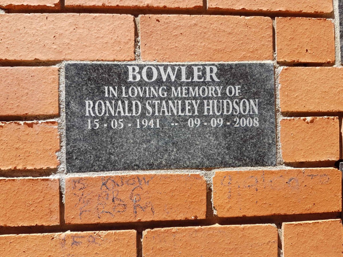 BOWLER Ronald Stanley Hudson 1941-2008