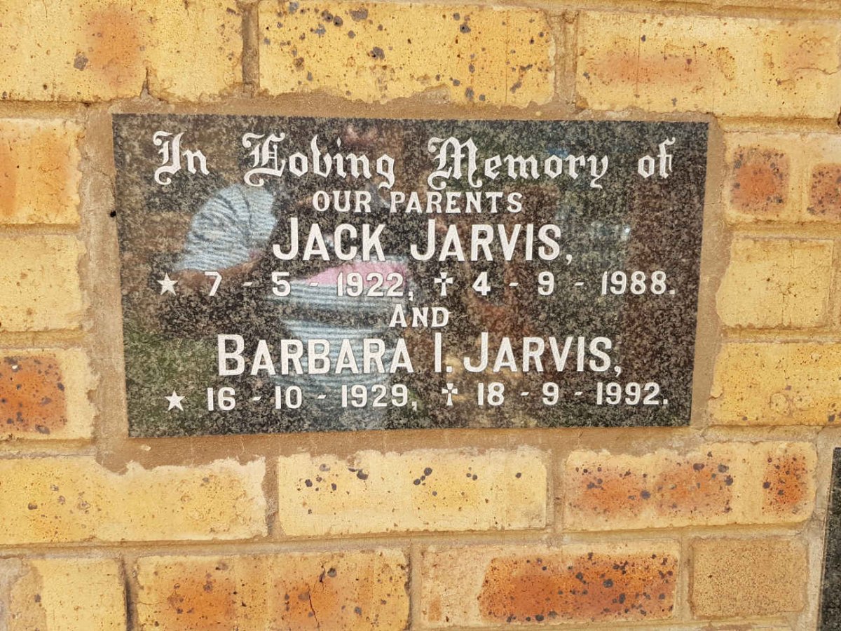 JARVIS Jack 1922-1988 &amp; Barbara I. 1929-1992