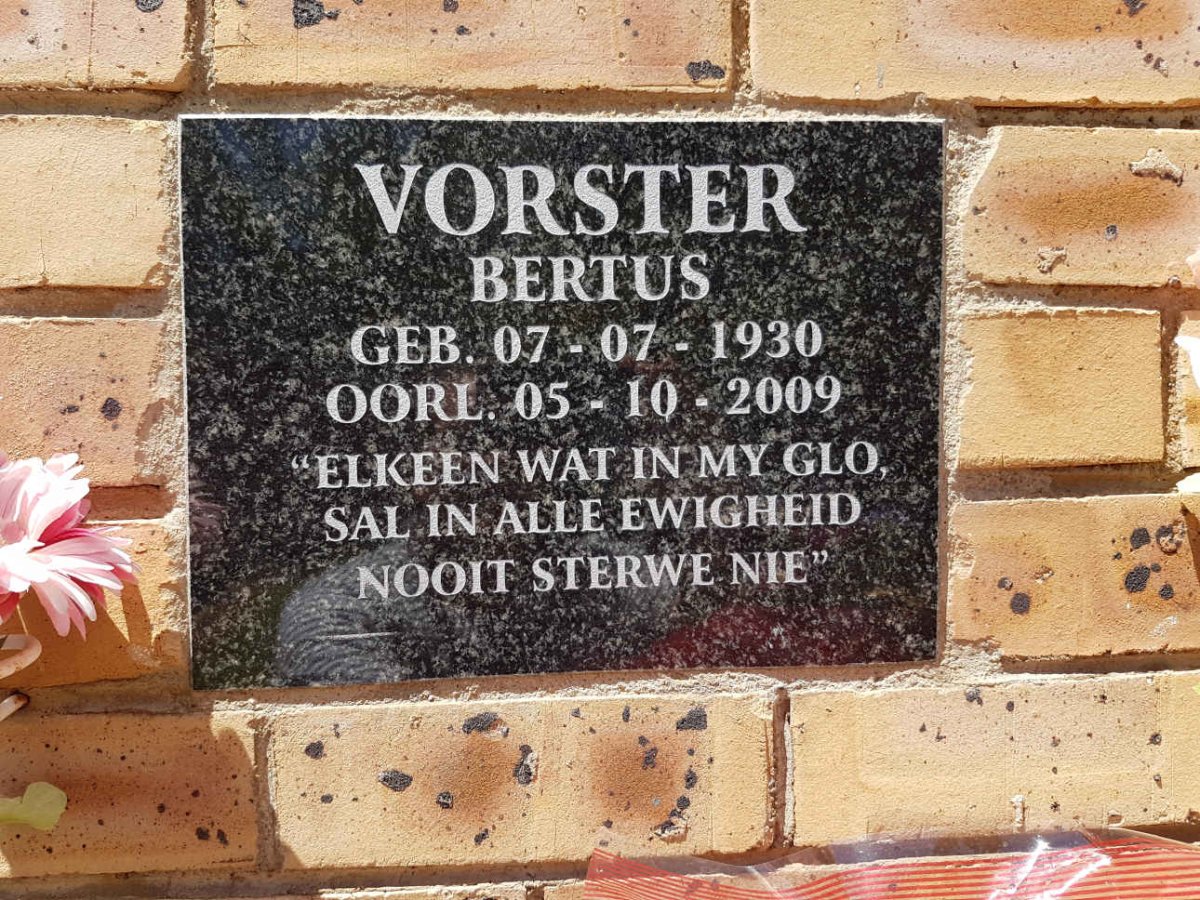 VORSTER Bertus 1930-2009