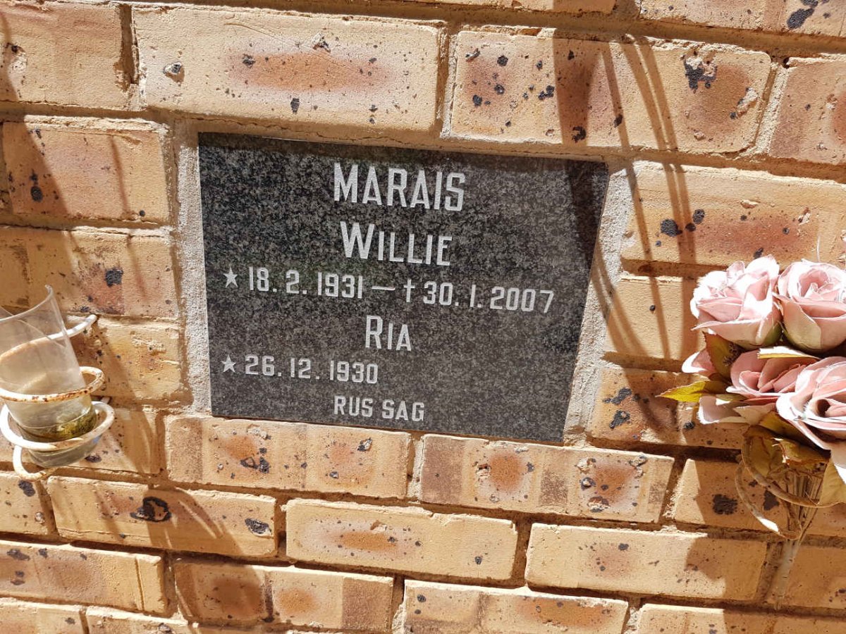 MARAIS Willie 1931-2007 &amp; Ria 1930-