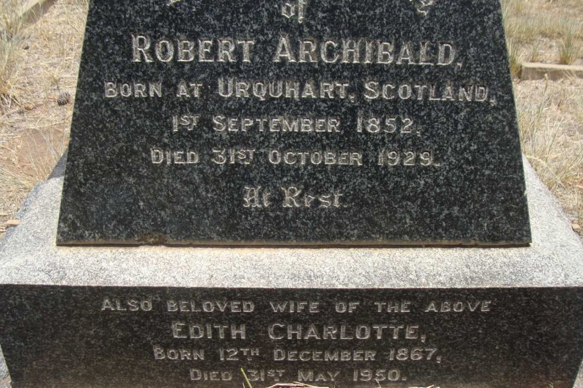 ARCHIBALD Robert 1852-1929 &amp; Edith Charlotte 1867-1950