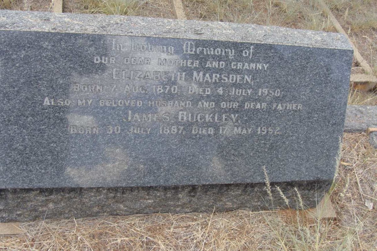 BUCKLEY James 1887-1952 :: MARSDEN Elizabeth 1870-1950