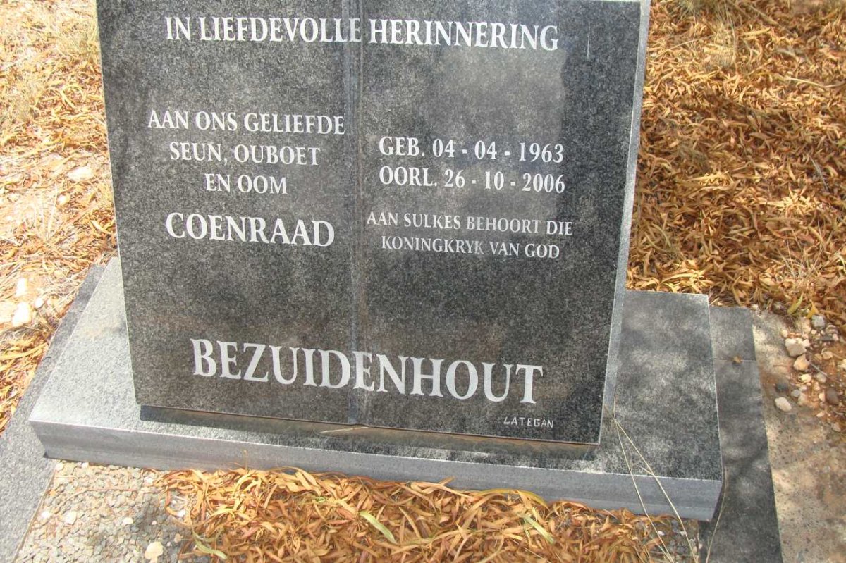 BEZUIDENHOUT Coenraad 1963-2006
