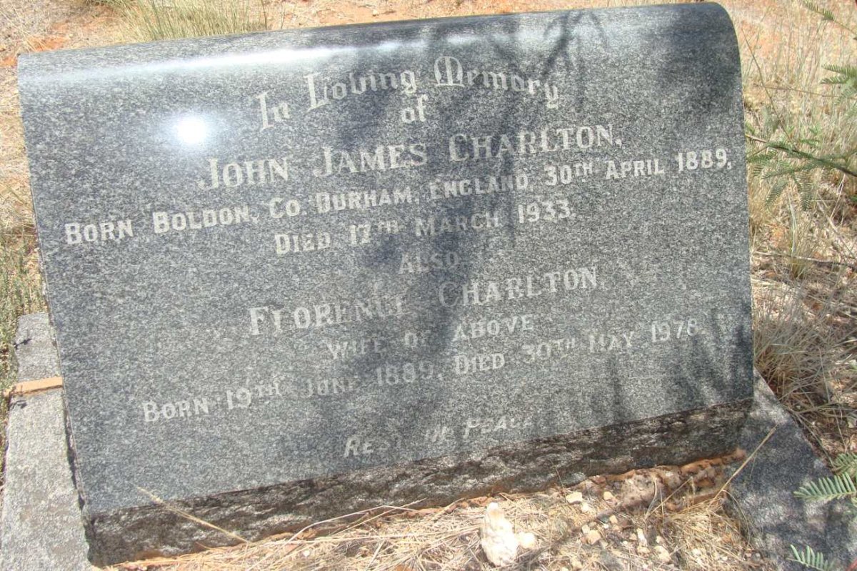CHARLTON John James 1889-1933 &amp; Florence 1889-1978