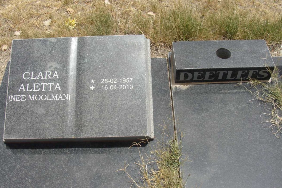 DEETLEFS Clara Aletta nee MOOLMAN 1957-2010
