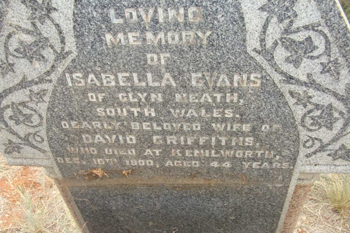GRIFFITHS Isabella nee EVANS -1900
