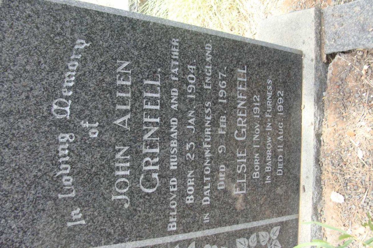 GRENFELL John Allen 1904-1967 &amp; Elsie 1912-1992