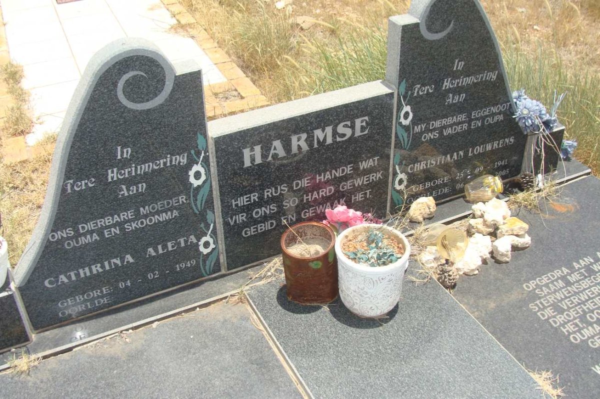 HARMSE Christiaan Louwrens 1941-2005 &amp; Cathrina Aleta 1949-